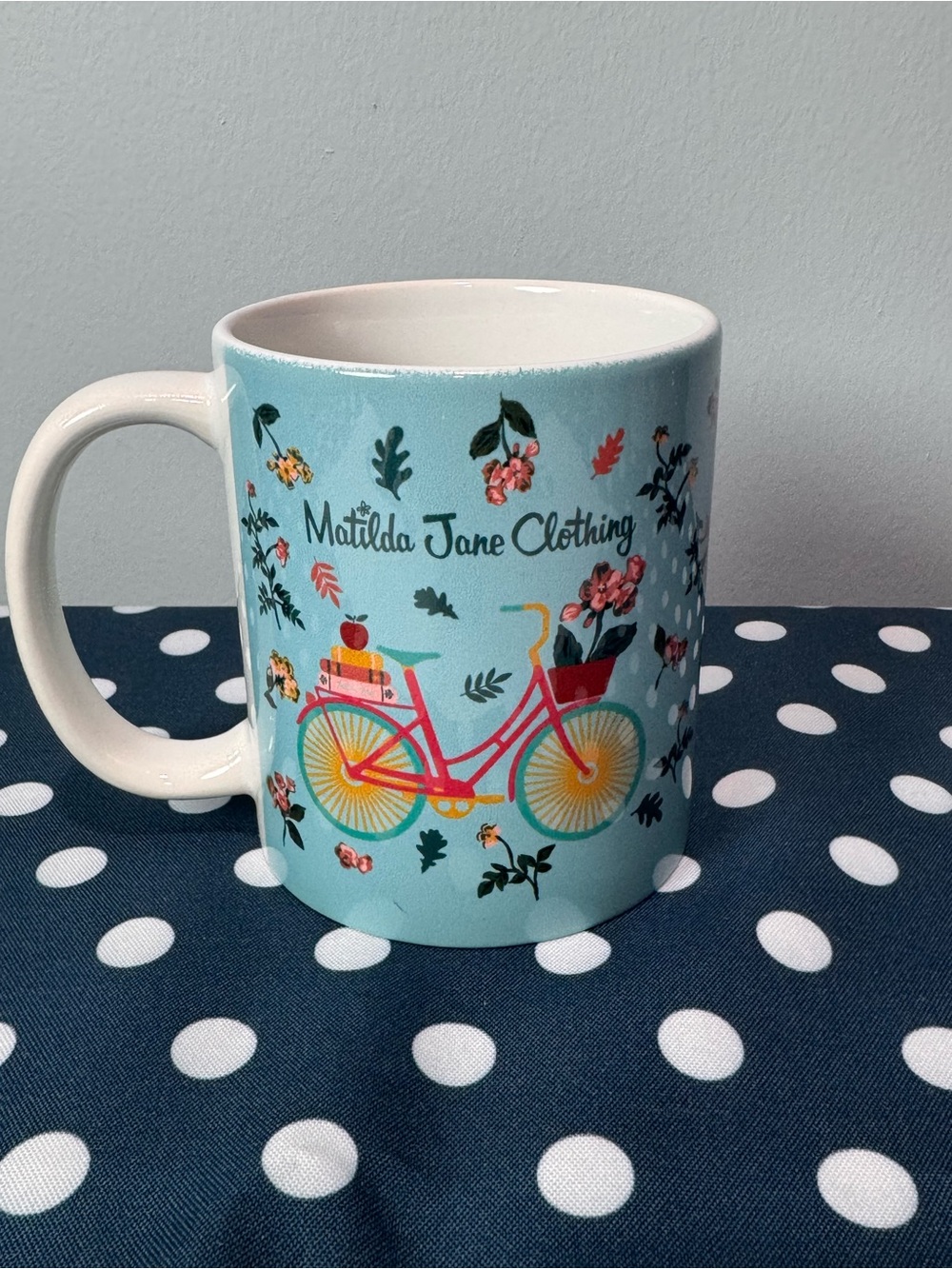 Matilda Jane Clothing Mug with florals and bicycle - Picture 4 of 6